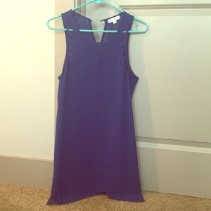 Blue Tank Top with Cut Out Deisgn